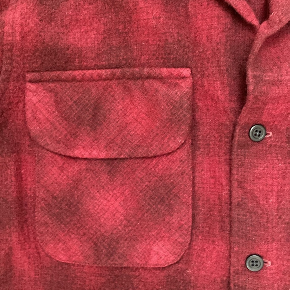 Pendleton Wool Red Subtle Plaid Buttoned Long Sle… - image 3